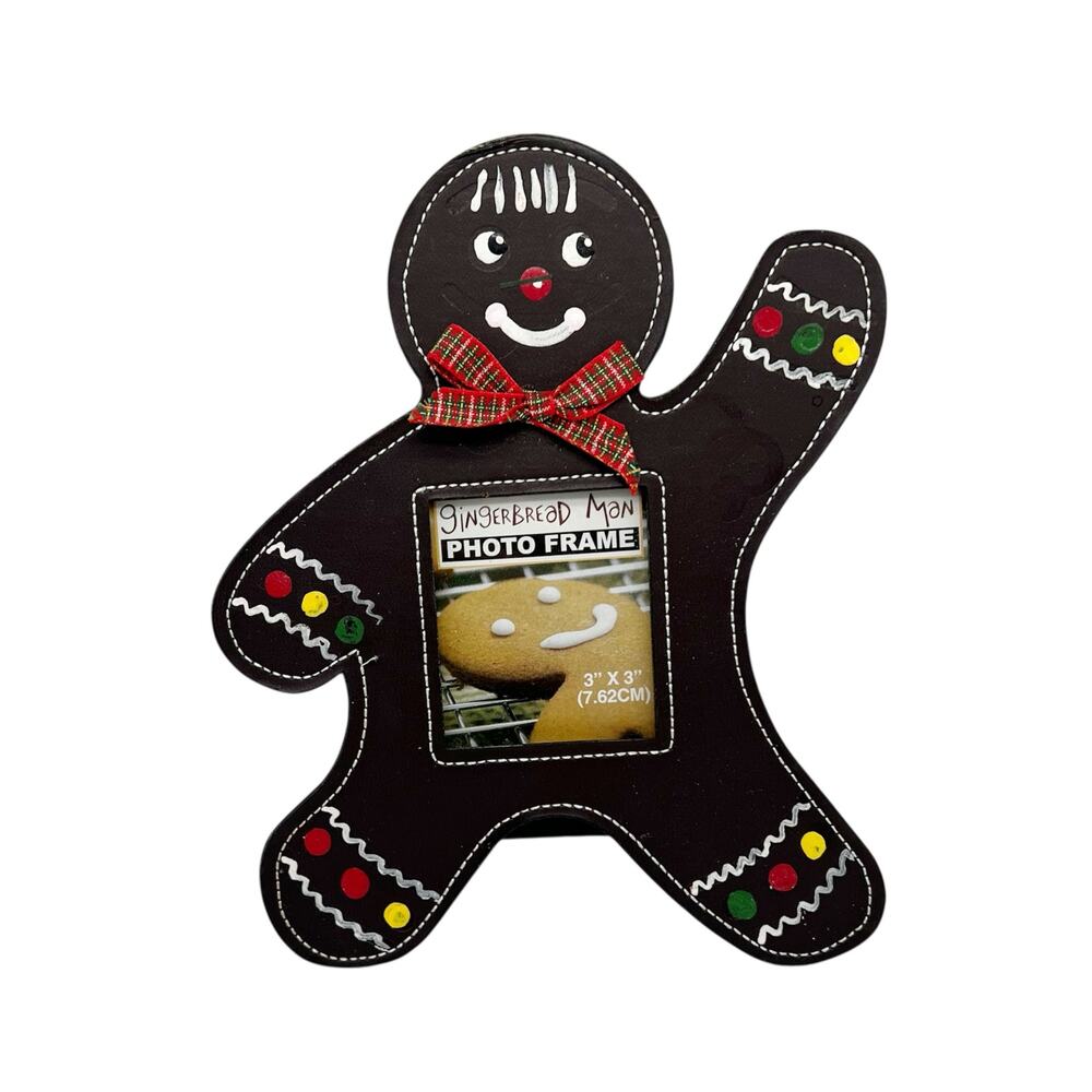 Decorated Gingerbread Man 3x3 Photo Picture Frame
